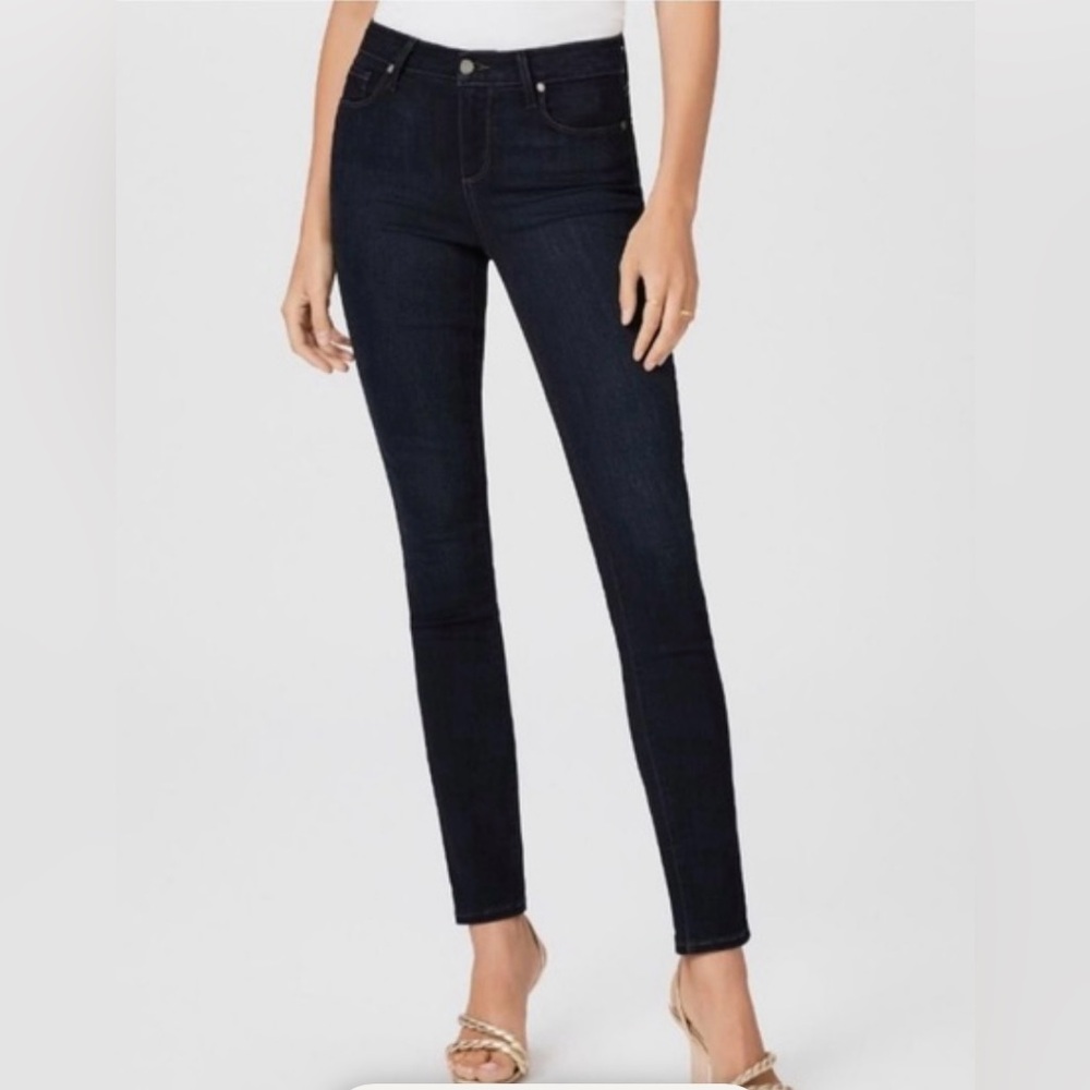 PAIGE Skyline Ankle Peg Denim Jean In Black Overdye Sz 29
